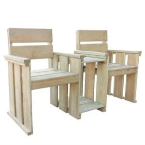 vidaXL 2 Seater Garden Bench 150 cm Impregnated Pinewood