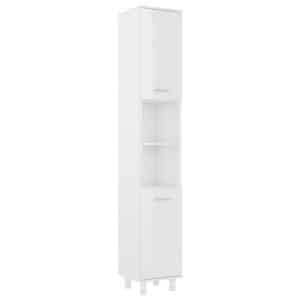 vidaXL Bathroom Cabinet High Gloss White 30x30x179 cm Engineered Wood