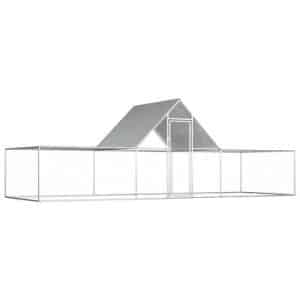 vidaXL Chicken Coop 6x2x2 m Galvanised Steel