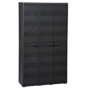 vidaXL Garden Storage Cabinet with 4 Shelves Black