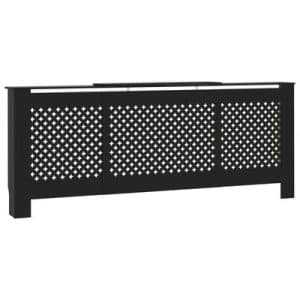 vidaXL MDF Radiator Cover Black 205 cm