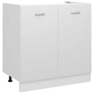 vidaXL Sink Bottom Cabinet High Gloss White 80x46x81.5 cm Engineered Wood