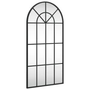 vidaXL Wall Mirror Black 40x80 cm Arch Iron