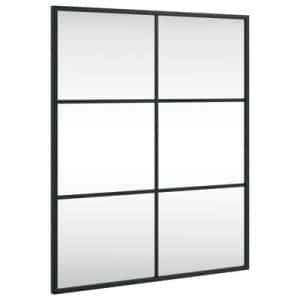 vidaXL Wall Mirror Black 50x60 cm Rectangle Iron