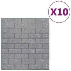 vidaXL 3D Wallpaper Bricks Self-adhesive 10 pcs Anthracite