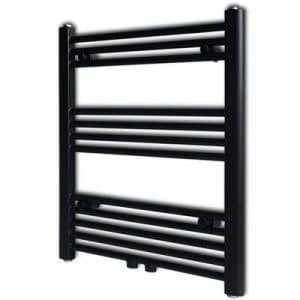 vidaXL Bathroom Heating Towel Rail Radiator Straight 600x764 mm Black