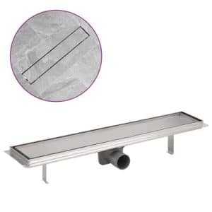 vidaXL Linear Shower Drain 630x140 mm Stainless Steel